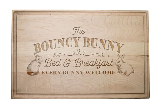 The Bouncy Bunny Bed &#x26; Breakfast Maple Cutting Board